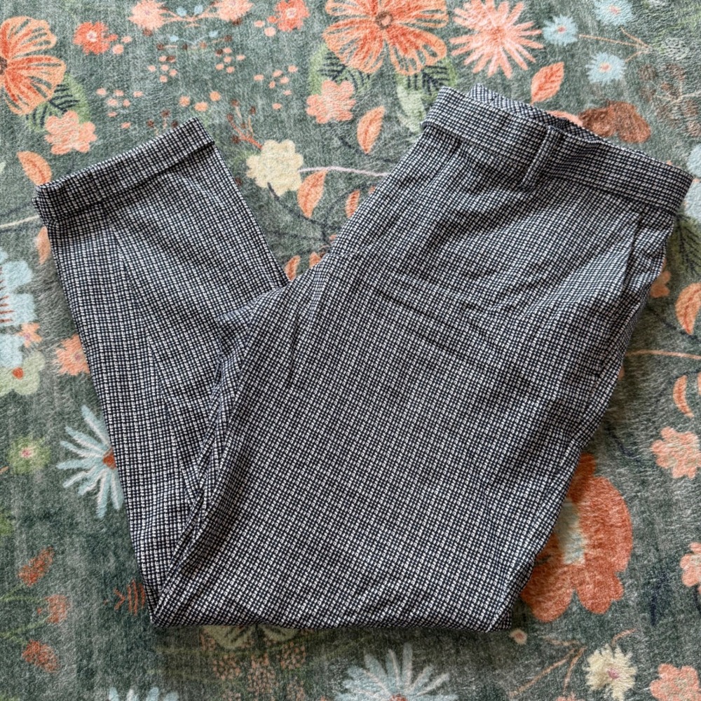Zara Man‎ Houndstooth Tapered Cuffed Dress Pants Black White Size USA 32